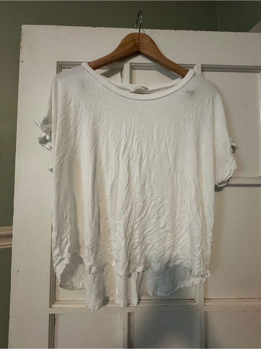 Women's Relaxed White Short Sleeve Tunic Tee